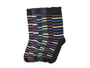 Black Multicolor Fun Striped Men s Assorted 6 Pack Dress Socks
