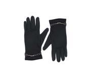 Black Gloves With Silver Buckle Accent