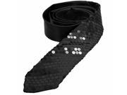 Black Sequin Thin Unisex Neck Tie