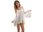 Ivory Flared Off The Shoulder Sheer Lacey Cover Up Top
