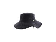 Black Wide Brim Casual Resort Bucket Hat