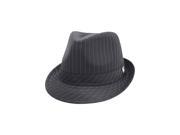 Black Classic Pinstripe Fedora Hat