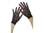 Black Vintage Lace Fancy Wedding Wrist Gloves
