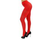 Opaque Red Stretchy Leotard Tights