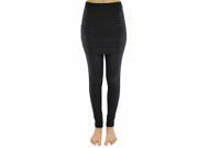Solid Black Pleated Skirt Stretch Footless Leggings Tights