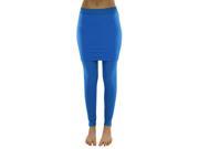 Blue Opaque Skirt Stretch Footless Leggings Tights