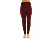 Burgundy Seamless Footless Stretchy Fleece Lined Leggings Tights