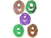 Multicolor Mixed 5 Pack Infinity Summer Scarves