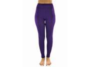 Purple Footless Stretchy Cable Twisted Knit Leggings Tights