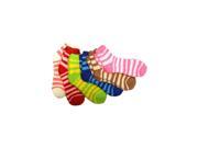 Thin Striped Assorted Multicolor 6 Pack Fuzzy Socks