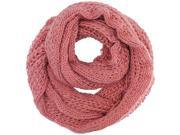 Soft Pink Simple Thick Knit Winter Circle Infinity Scarf Soft Pink Simple Thick Knit Winter Circle Infinity Scarf