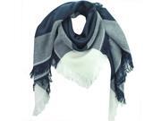 Navy Blue & White Oversized Plaid Blanket Scarf Navy Blue & White Oversized Plaid Blanket Scarf