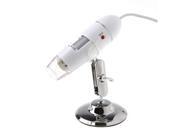 400X 8LED USB Digital Microscope Endoscope Magnifier Camera White