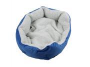 Pet Dog Nest Puppy Cat Soft Bed Fleece Warm House Kennel Plush Mat Blue