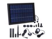 Solar Power Decorative Fountain Water Pump with 6 LED Spotlight for Garden Pond Pool Water Cycle 10V 5W