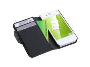 Fashion Wallet Case Flip Leather Stand Cover with Card Holder for iPhone 4 4s 4g Black