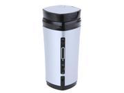 Rechargeable USB Powered Coffee Tea Cup Mug Warmer Automatic Stirring Silver