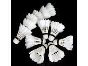 12Pcs Training White Teal Feather Badminton Shuttlecocks