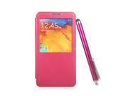 Pen Screen Film Flip PU Leather Smart View Battery Housing Case Cover for Samsung N9000 Galaxy Note3