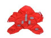 Pet Dog Raincoat Hoodie Hooded Waterproof Jacket Pet Clothes Apparel Red