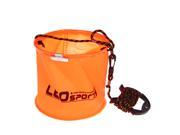 18*17cm Foldable EVA Water Bucket with Rope Belt Outdoor Fishing Tackle Camping Orange
