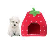 Soft Strawberry Pet Dog Cat Bed House Kennel Doggy Warm Cushion Basket