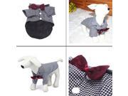 Fashion Cute Plaid Pet Dog Doggy Clothes Apparel Costume with Bowknot