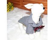 Fashion Cute Plaid Pet Dog Doggy Clothes Apparel Costume with Bowknot