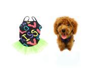 Colorful Letter Pattern Braces Dress Skirt Clothes for Pet Dog Doggy