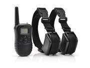 Rechargeable Waterproof Dog Pet Training Collar Shock Vibrate LCD Remote for 2 Dogs 300m 100LV