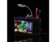 Tomotop Mini USB Desktop Lamp Light Colorful LED Fish Tank Aquarium Black
