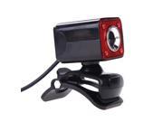 USB 2.0 12 Megapixel HD Camera Web Cam with MIC Clip on Night Vision 360 Degree for Desktop Skype Computer PC Laptop Black Shell