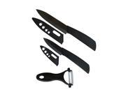 3pcs Zirconia Ceramic Knife Set 3 5 Fruit Knife Peeler Covers Black