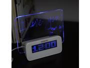LED Digital Fluorescent Message Board Clock Alarm Temperature Calendar Timer USB Hub Blue Light