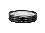 Andoer 72mm UV CPL Close Up 4 Circular Filter Kit Circular Polarizer Filter Macro Close Up Filter with Bag for Nikon Canon Pentax Sony DSLR Camera