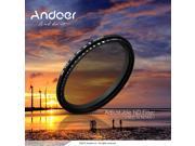 Andoer 52mm ND Fader Neutral Density Adjustable ND2 to ND400 Variable Filter for Canon Nikon DSLR Camera