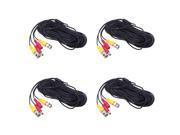 32ft BNC DC Connector Video Power Siamese Cable 4pcs lot for CCTV Camera DVR