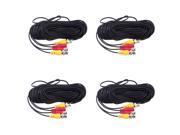65ft BNC DC Connector Video Power Siamese Cable 4pcs lot for CCTV Camera DVR