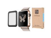 Link Dream Premium Tempered Glass Screen Protector Cover for 38mm Apple Watch iWatch Overall Protective Metal Frame 8 9H 0.2mm Thick High Transparency Anti scra