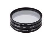 Andoer 58mm Filter Set UV CPL Star 8 Point Filter Kit with Case for Canon Nikon Sony DSLR Camera Lens