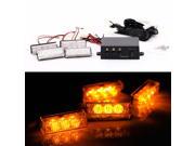 12 LED Amber Emergency Vehicle Strobe Lights Car Flash Warning Lights for Front Grille Deck