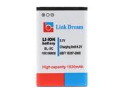 Link Dream 3.7V 1520mAh Rechargeable Li ion Battery High Capacity Replacement for Nokia 2310 3100 6030 6230 3120