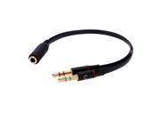 Portable 4 Segment 3.5mm Female to 3 Segment Male Audio Cable Connect Laptop Desktop Computer Tablet PC Headset Headphone Earphone Microphone