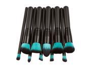 Professional 10pcs Makeup Brush Set Powder Foundation Brush Cosmetic Tools Blue Black