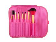Professional Superb 7pcs All round Makeup Brush Set Tools Rose Red Fitted Cosmetic Folding Case