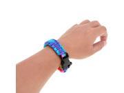 Rainbow colored Woven Bracelet Outdoor Emergency Quick Release Survival Bracelet with Whistle Buckle