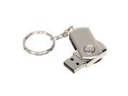 Key Chain Ring Stainless Steel Metal Swivel USB 2.0 Flash Drive Memory External Storage Stick U Disk