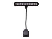Clip on 9pcs LED Light Lamp Flexible Gooseneck 2 Modes Book Music Stand Light Lamp with Adapter