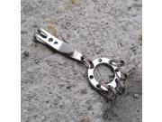 Stainless Steel Outdoor Multi purpose Key Chain Circular Keychain Money Clip EDC Tool