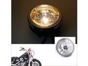 8 Halo Motorcycle Headlight LED Turn Signal with H4 Bulb for Harley Yellow color